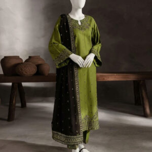 3PC Embroidered LAwn dress with Chiffon Dupatta HB-89